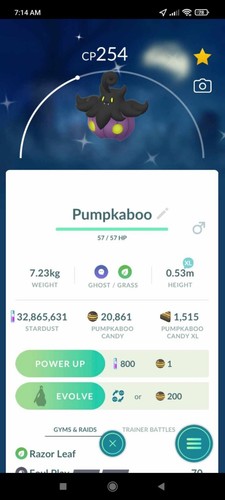 Pokemon Shiny Pumpkaboo Small Average Large Super Size - TRA'DE GO - Description - Picture 4 of 5