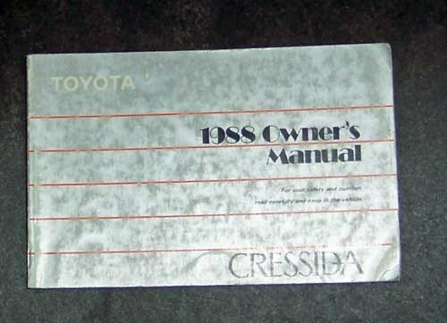 Toyota Cressida 1988 manual para dueños - Imagen 1 de 1