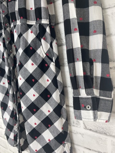Levi's Teen Girls Extra Large XL 13-15 Shirt Dress Heart Print Printed Plaid - Picture 4 of 11
