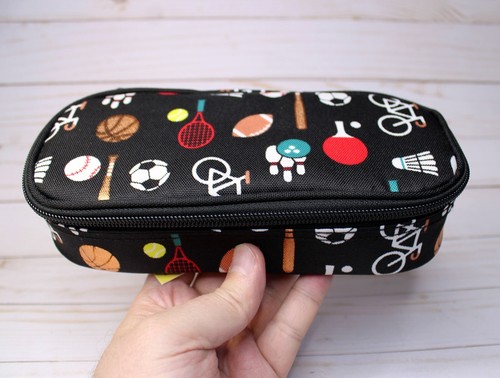 Back to School All Sports Themed Black Polyester Pencil Case by L&D BNWT - Picture 2 of 8