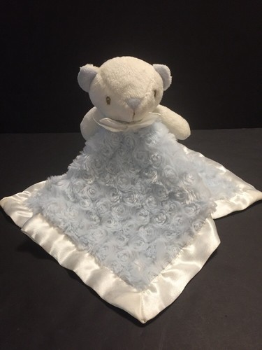 Blankets & Beyond Teddy Bear Security Lovey Blue Swirl Rosettes Baby Baby Nunu - Picture 10 of 12