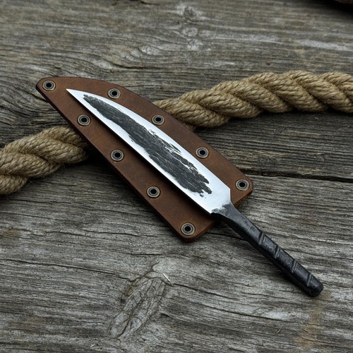 Lame Yakut - Couteau de randonnée Bushcraft, camping. Couteau universel sculpté sur bois. - Photo 8/14