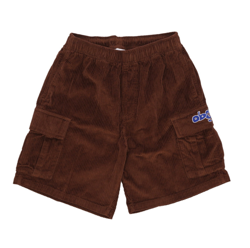 Obey Men's Cargo Shorts Easy Corduroy Embroidered Sepia Size M NWT