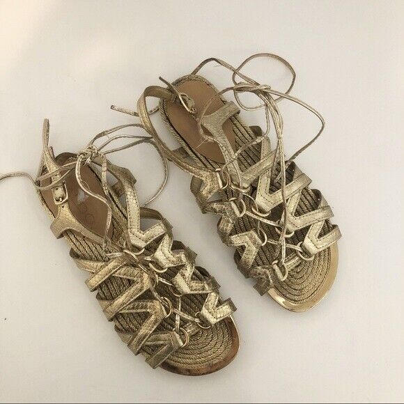 Aldo Metallic Lace Up Sandals Size 6 | eBay