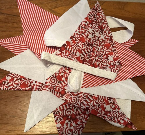 Tela Hecha a Mano Navidad Bunting 12 Banderas 3m - Rojo, Verde, Dorado, Plata, Mixto - Imagen 5 de 14