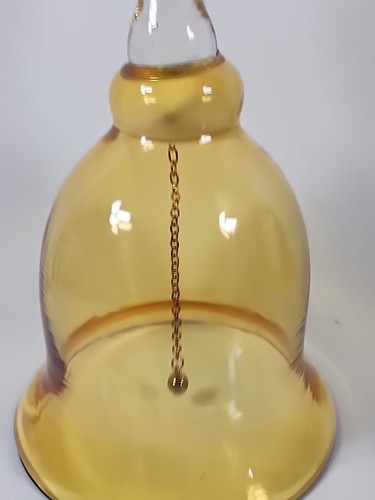 Pilgrim Amberina Rare Dark Yellow Vintage Hand Blown Glass Bell 7.75"H M14 - Picture 4 of 5