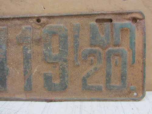 VTG ORIGINAL 1920 INDIANA LICENSE PLATE TAG 108419 MODEL T FORD - Picture 6 of 10
