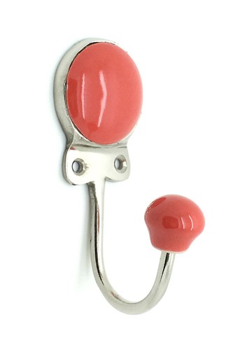 G Decor Savoy Handcrafted Ceramic Wall Hook Mix Tones Coat Hanger With Chrome - Picture 33 of 37