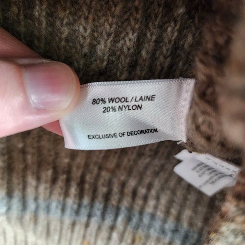 Cutter & Buck Sweater Mens Size L Brown Italian Yarns Wool Nylon 1/4 Zip Thick - Picture 4 of 8