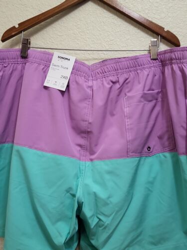 Baúles de baño para hombre SONOMA Violet & Aqua Colorblock talla 2XB NUEVOS CON ETIQUETAS - Imagen 2 de 11