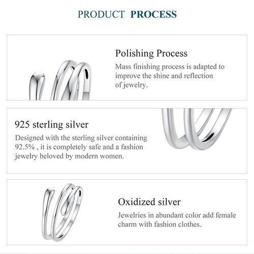 Fashionable Unique 925 Sterling Silver Multi-layer Simple Ring For Women Jewelry - Bild 11 von 15