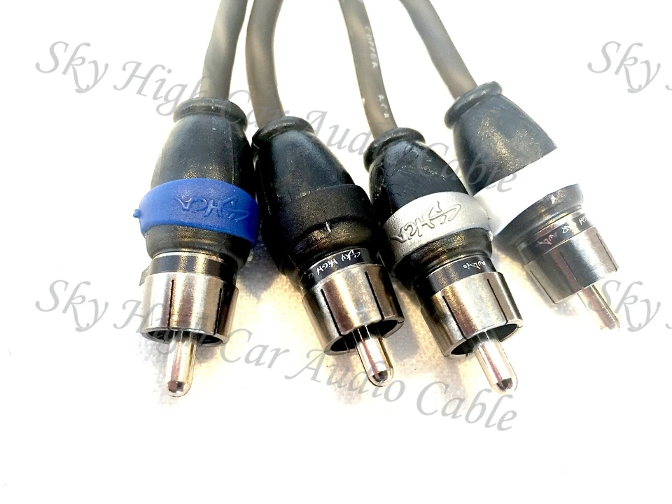 Sky High Car Audio 4 Channel Twisted 12 ft RCA Cables Coated 12' OFC Four - Image 4 of 4