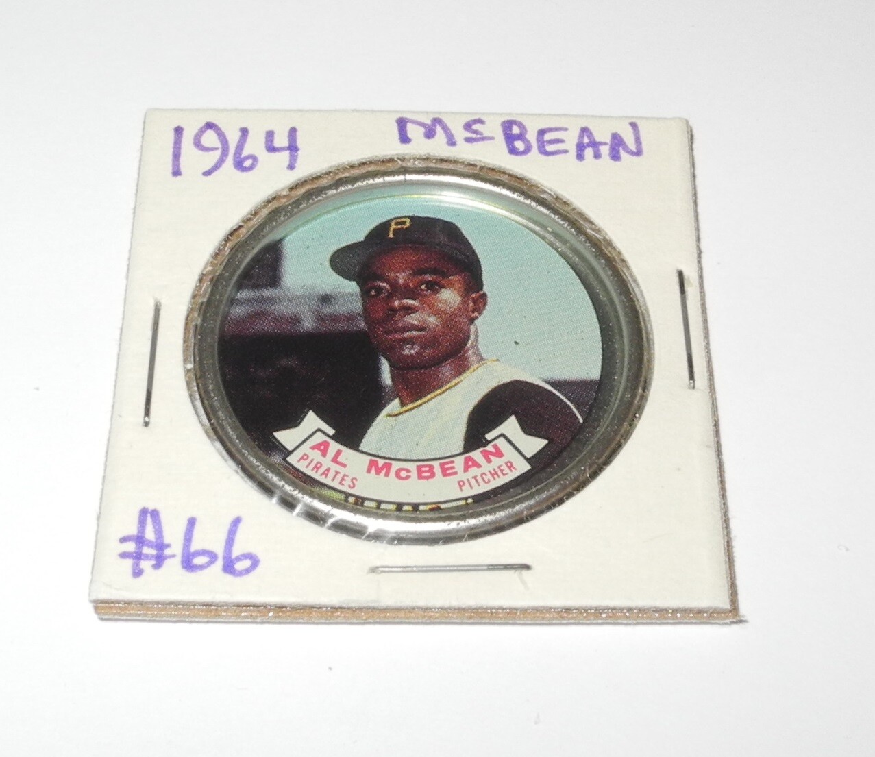 1964 Topps Baseball Coin Pin #66 Al McBean Pittsburgh Pirates Near Mint