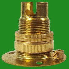 Brass B15, SBC, Small Bayonet Batten Lamp Bulb Holder, Shade Ring Table Light