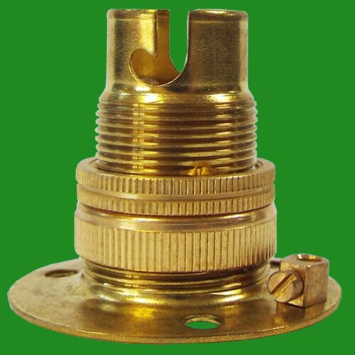 Brass B15, SBC, Small Bayonet Batten Lamp Bulb Holder, Shade Ring Table Light