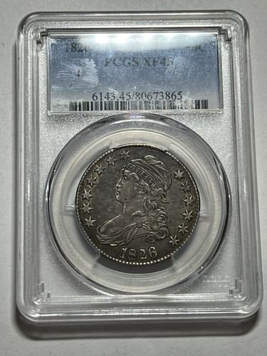 1826 CAPPED BUST HALF DOLLAR PCGS XF45 NICE ORIGINAL EARLY 50c TYPE COIN