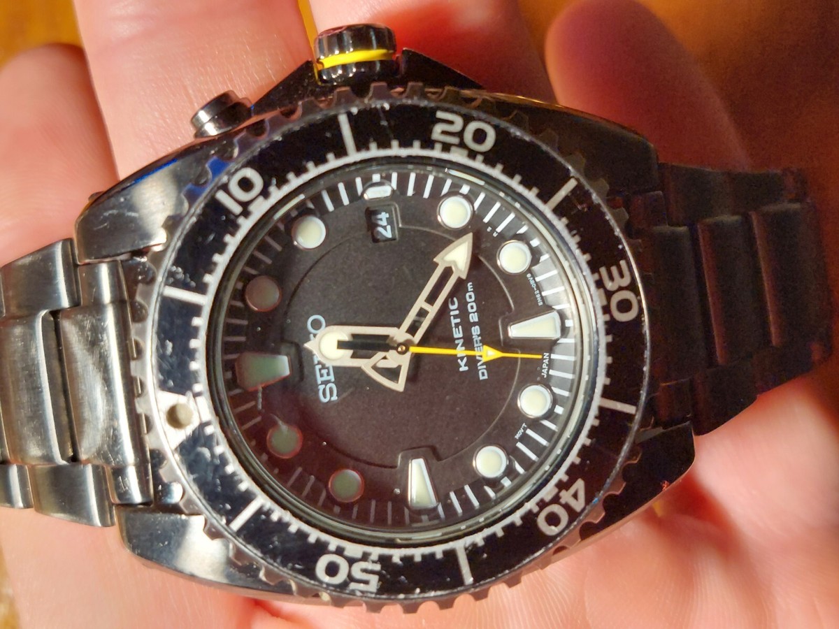 Seiko kenetic 42mm 5m62-0BL0 Dive Watch, Serviced with New Seiko kenetic 42mm 5m62-0BL0 Dive Watch, Serviced with New