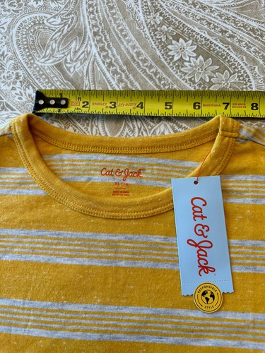 Cat and Jack Short Sleeve T-Shirt XL Extra Large (16) Yellow/Grey - Picture 9 of 17