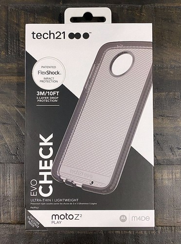 Tech21 Black Smoke EVO Check Case + PureGear Tempered Glass for Moto Z2 Play - Picture 5 of 9