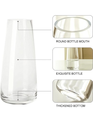Aoderun Clear Glass Vases for Flowers Decor Home Handmade Modern Large Flower... - Bild 4 von 5