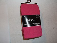 BRAND NEW GIRLS GEORGE HEAVYWEIGHT COTTON RACING PINK TIGHTS
