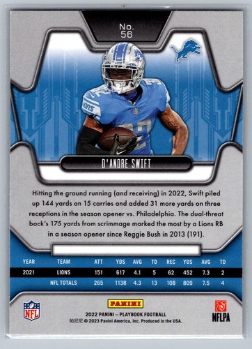 2022 Panini Playbook #56 D'Andre Swift Mosaic - Picture 2 of 2