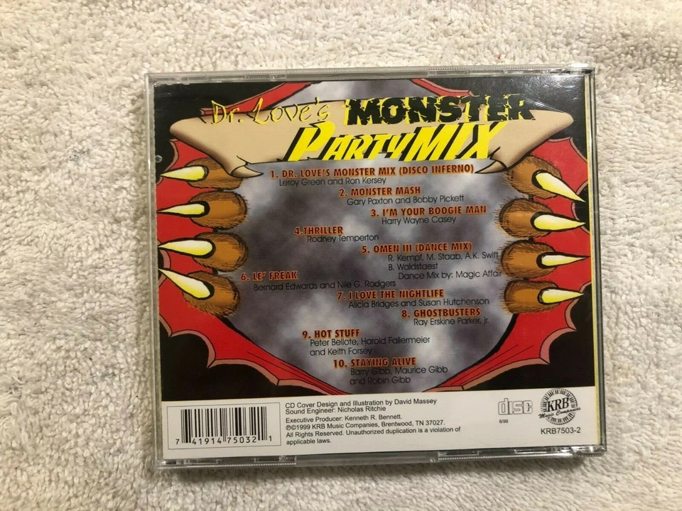 Dr. Love's Monster Party Mix (CD) Monster Mash-Ghostbusters-Nice Disk Foto 3 de 3