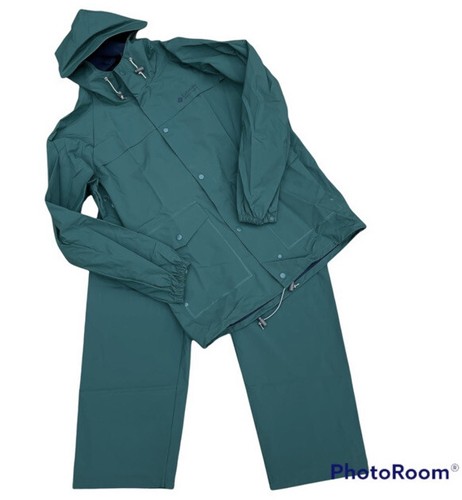 Ensemble de combinaisons de pluie en PVC Columbia homme petite veste pantalon médicamenteux d'occasion excellent état - Photo 1 sur 12