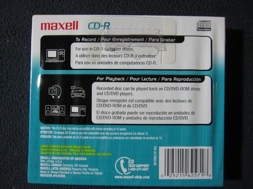 Maxell 648205 CD-R With Slim Jewel Cases 5 Count 700MB - Picture 2 of 2
