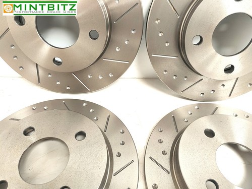 VAUXHALL CAVALIER 2.0 Sri Dimpled & Grooved SPORTS BRAKE DISCS FRONT REAR - Picture 2 of 8
