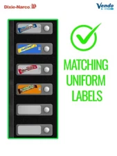 (4) Dixie Narco DN 700CV  Vend Labels - Almond Joy - Milky Way - Butter Finger