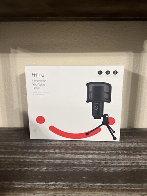 FIFINE USB Desktop PC Microphone Filter Computer Mac Gaming Streaming Recording 