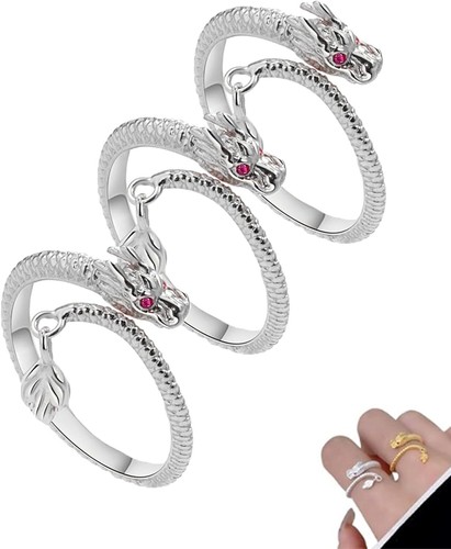 Dragon's Tail Qiankun Lucky Ring Dragon Hand Silver Amulet Bring Good Luck Rings - Bild 22 von 69