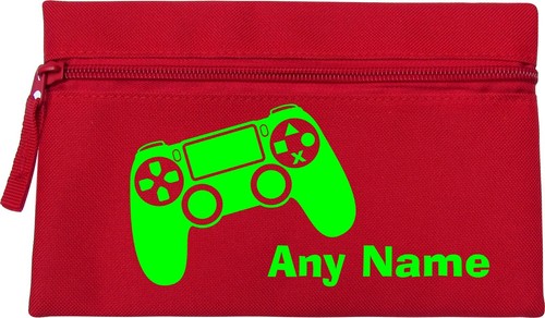 Gaming Print Red Personalised Kids Child School Pencil Case Birthday Xmas - Picture 9 of 10