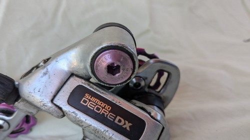 Shimano Deore DX Speed Metall lila eloxiert 7-fach Schaltwerk - Bild 8 von 8