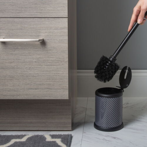 Closing Lid Toilet Brush and Holder in Black - Picture 9 of 9