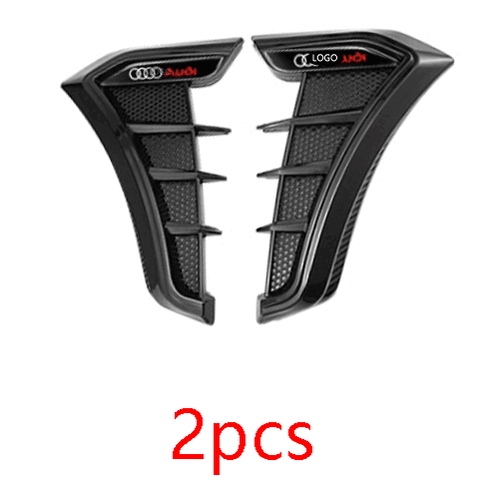 For Audi General Bright Black Air Flow Vent Side Fender Decor Sticker Trim 2pcs - Bild 5 von 10