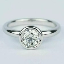 2 Ct Round Lab Created Diamond Solitaire Engagement Ring 14k White Gold Plated