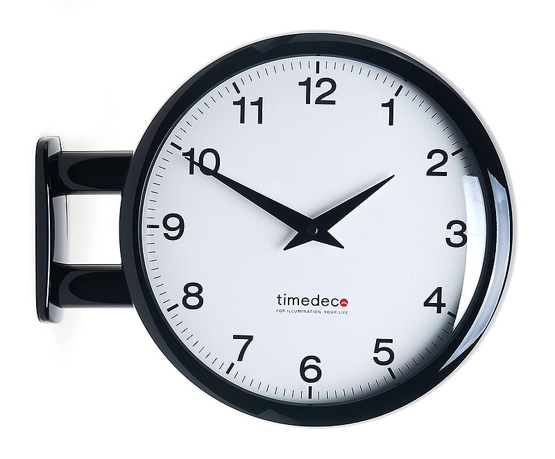 Modern Art Design Double Sided Wall Clock Station Clock Home Decor - MA5Black