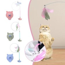 Suction Cup Cat Toy Interactive Detachable Fluffy Feather Kitten Play Toy ,. ,.
