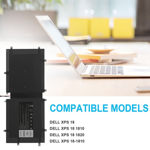 4DV4C Battery For Dell XPS 18 1810 1820 Serie Table D10H3 63FK6 14.8V 69Wh 5Cell - Picture 2 of 10
