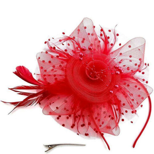Feather Hair Fascinator Headband Clip Ladies Wedding Women - Picture 19 of 68