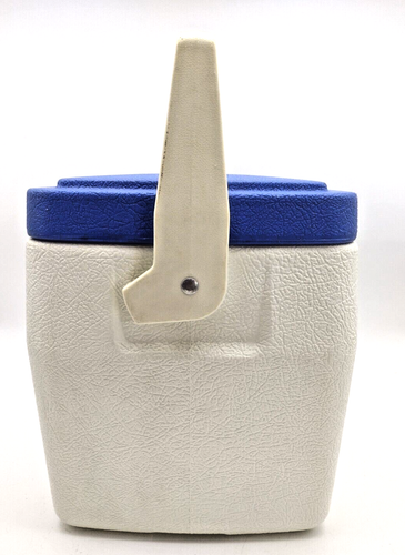 Vintage 80s Lil’ Oscar Coleman Blue Top White Body 6 Pack Cooler 1983 Made USA  - Imagen 4 de 8