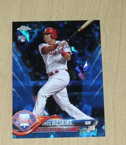2018 Topps Sapphire Chrome parallel Refractor Rhys Hoskins rookie card #259