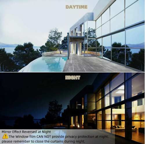 Window Film UV Blocking Heat Control Privacy One Way Mirror Tint Solar Reflect - Picture 3 of 22