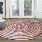 Rug Round Braided Cotton & Jute Braided Area Rug Decorative Floor Living Rugs