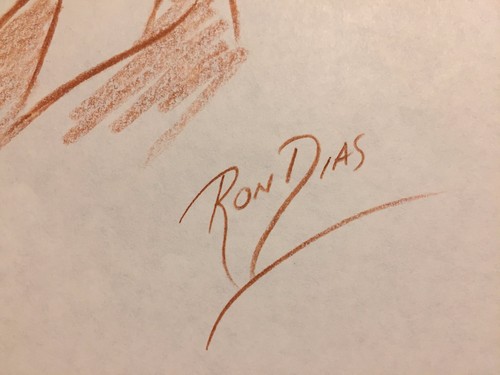 Ron Dias Hand Drawing Signed Authentic Sketch Of Donald Duck Disney Mickey Mouse - Picture 2 of 3
