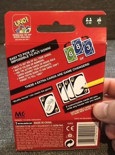 Mattel UNO Card Game with Customizable Wild Cards - Picture 3 of 15