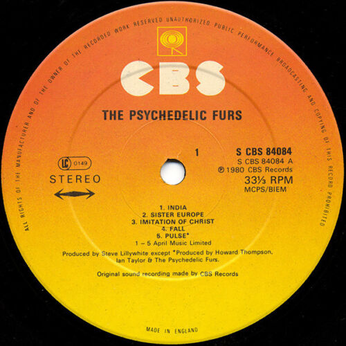 The Psychedelic Furs - The Psychedelic Furs Vinyl 07 Mar 1980 LP, Album, Ora UK - Picture 3 of 4