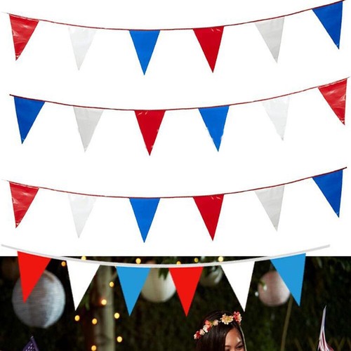 18M Red Blue White Triangle Flags Bunting for QUEENS for JUBILEE Party - Picture 20 of 22